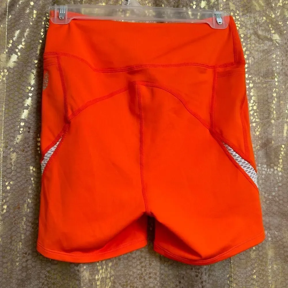 Free People Movement Space Race Orange Bike Shorts Medium NWOT
